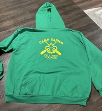 Vintage 1970s USA Made Camp Tapico Kalkaska Michigan Green Super Soft Hoodie XL
