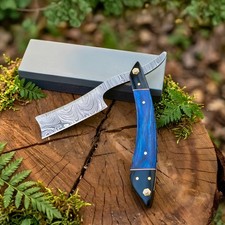 Handgefertigtes Damaststahl Rasiermesser | 10" Friseur Rasierhobel Holzgriff