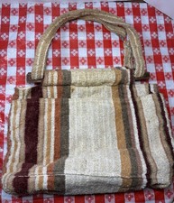 Vintage Homemade Purse with Wooden Closure Cotton Forkart