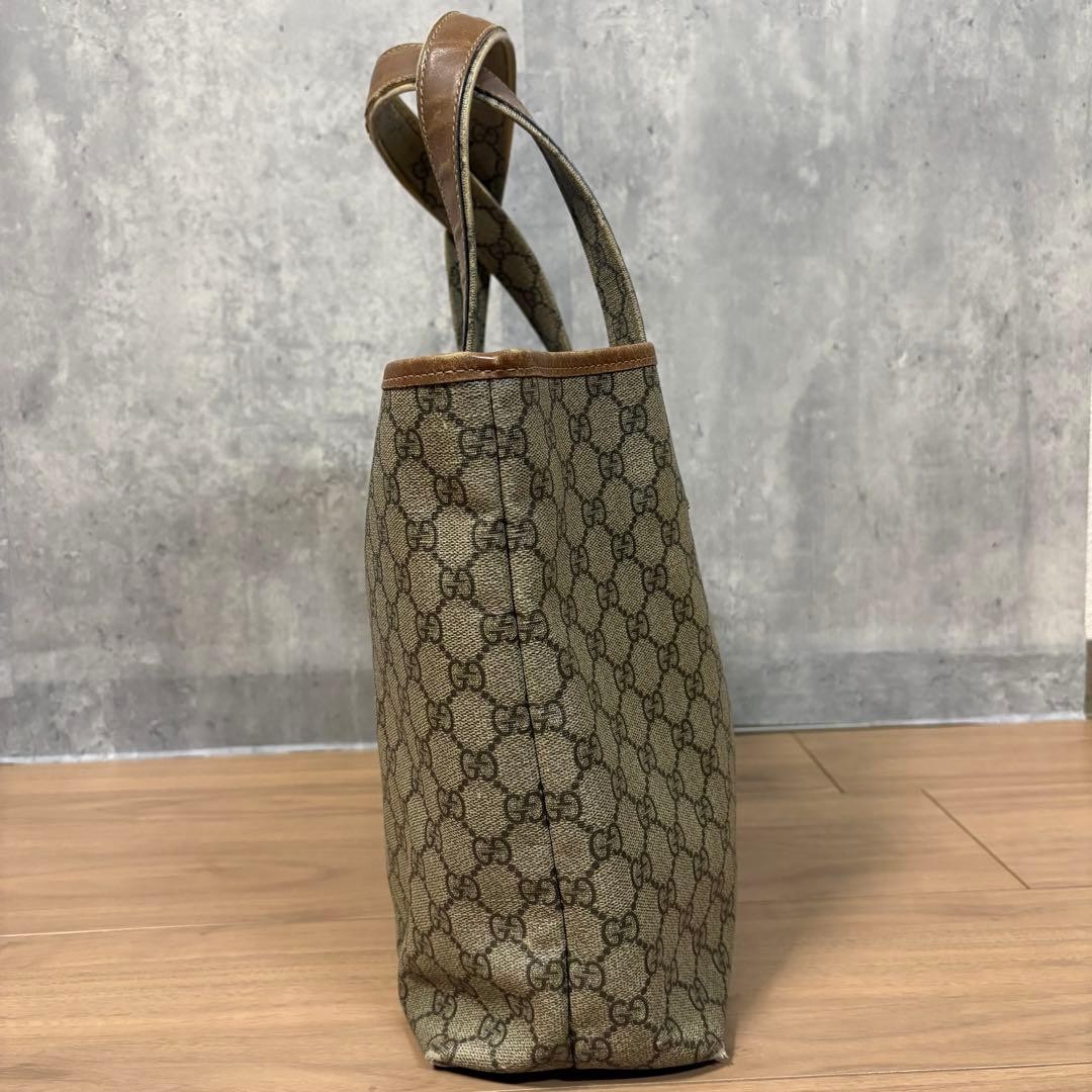 GUCCI GG Supreme Canvas Tote Bag Brown Sherry Stripe Unisex Authentic thumbnail 4