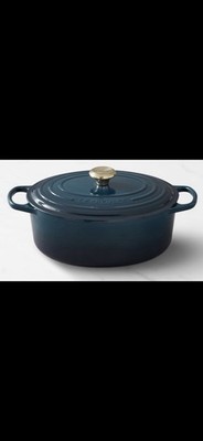 ~LeCreuset *NEW*8Qt*Signature*Oval*Dutch Oven, *Agave*Blue *FreeShipping*