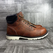 Hi-TEC Men's size 13 Gauge 6 ST Waterproof Work Steel Toe Boots Brown Leather