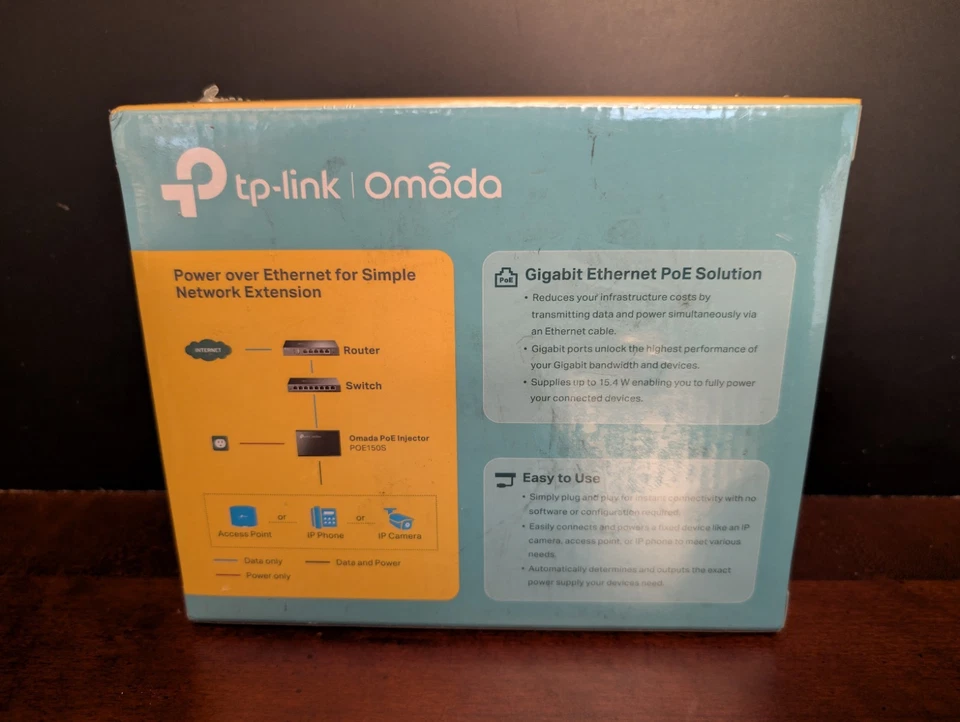 TP-LINK Omada TL-POE150S Gigabit PoE Injector - Black - New & Sealed - Image 2 of 4