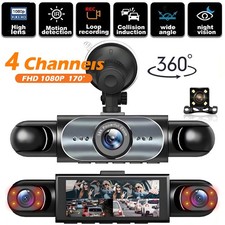 360  4 Channel 1080P HD Car Dash Cam Front and Rear Inside Left Right  Camera