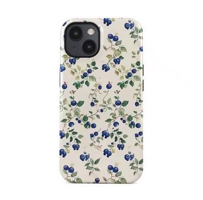 Blau Flora MagSafe Handyhülle für Apple iPhone 13 12 11 14 15 Pro 16 Pro Max