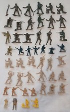 Large Lot of 48 pcs Plastic - 44 ARMY  2 FIREFIGHTERS  Game Soldiers Toy Play