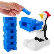 Kids Tumble Tower Game, 24 PCs Penguin Ice Tower Stacking Family Board Games