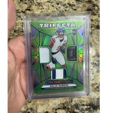 Panini 2024 Obsidian Trifecta Swatches Malik Nabers RC Green  5/5 Giants