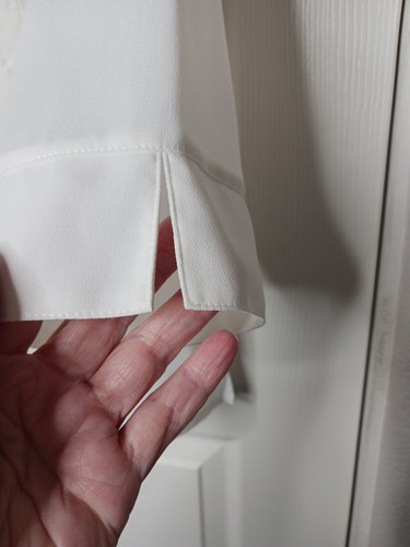 Kathy Che Vintage women's size 16 blouse 3/4 sleeve white button down Flare bott - Picture 4 of 11