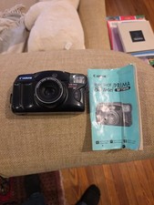 Canon Sure Shot 80 Tele 35mm Film Camera 38/80mm 1:3.7/7.3 Lens Works W/ Case