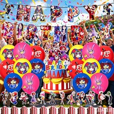 The Amazing Digital Circus Birthday Party Decoration Banner Balloons Baby Shower