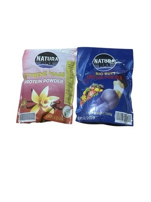 Natura Max Protein Powder (2-Pack: Extreme Mass & Big Butt)  plus a free mug cup