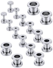 Prjndjw Screw Fit Ear Gauges Kit Surgical Steel Tunnel Expander Earrings Earl...