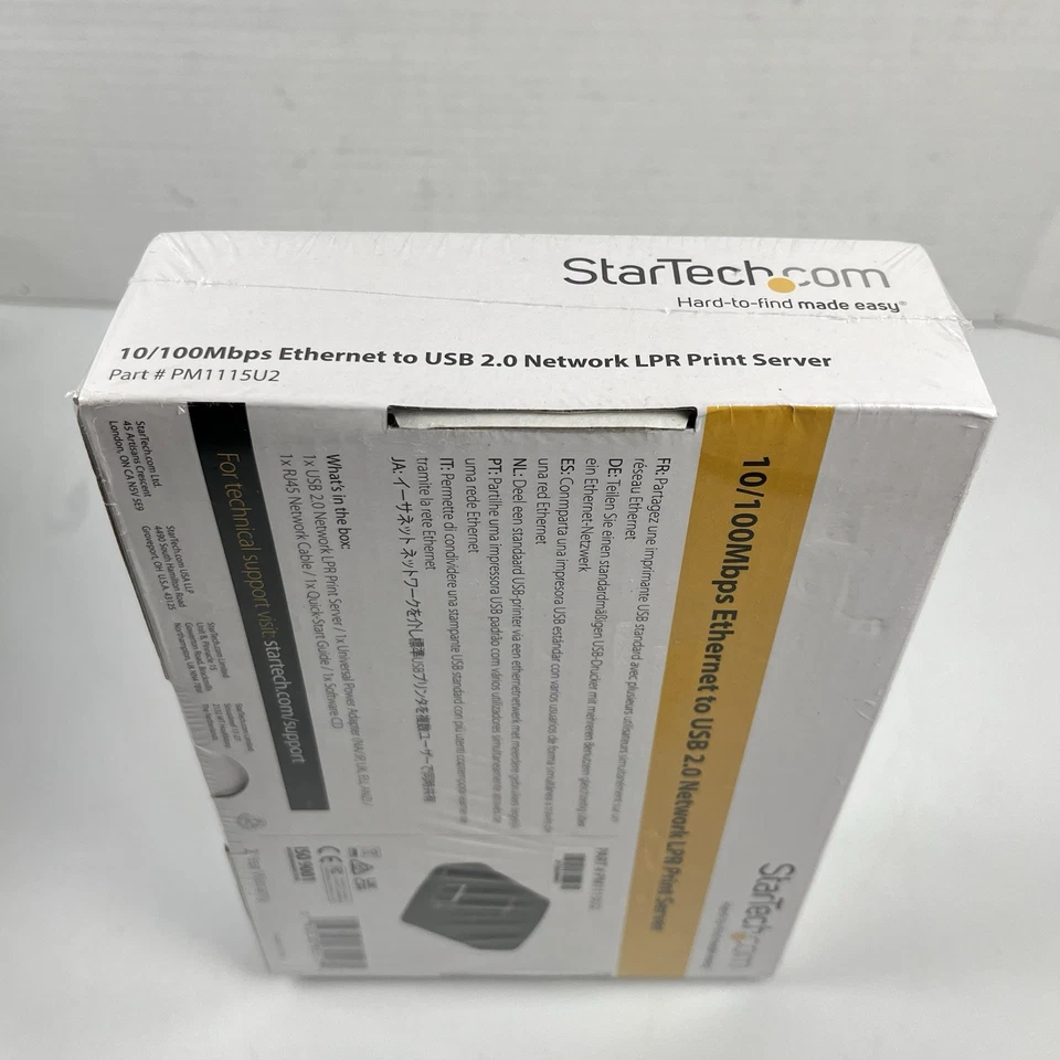 StarTech PM1115U2 Ethernet to USB LPR Print Server 10/100Mbps New Sealed - Image 3 of 4