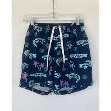 Chubbies Mens Swim Trunks Navy Neon Alligator Palm Tree Print Shorts M