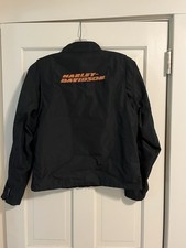 Ladies Harley Davidson Nylon Jacket Black Orange Letters Embroidery Size Medium