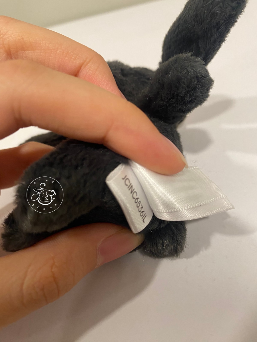 Jellycat Bashful Inky Bunny Medium Plush Black Lovey 12
