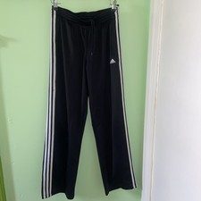 R55 Adidas Black Track Pants with White Stripes