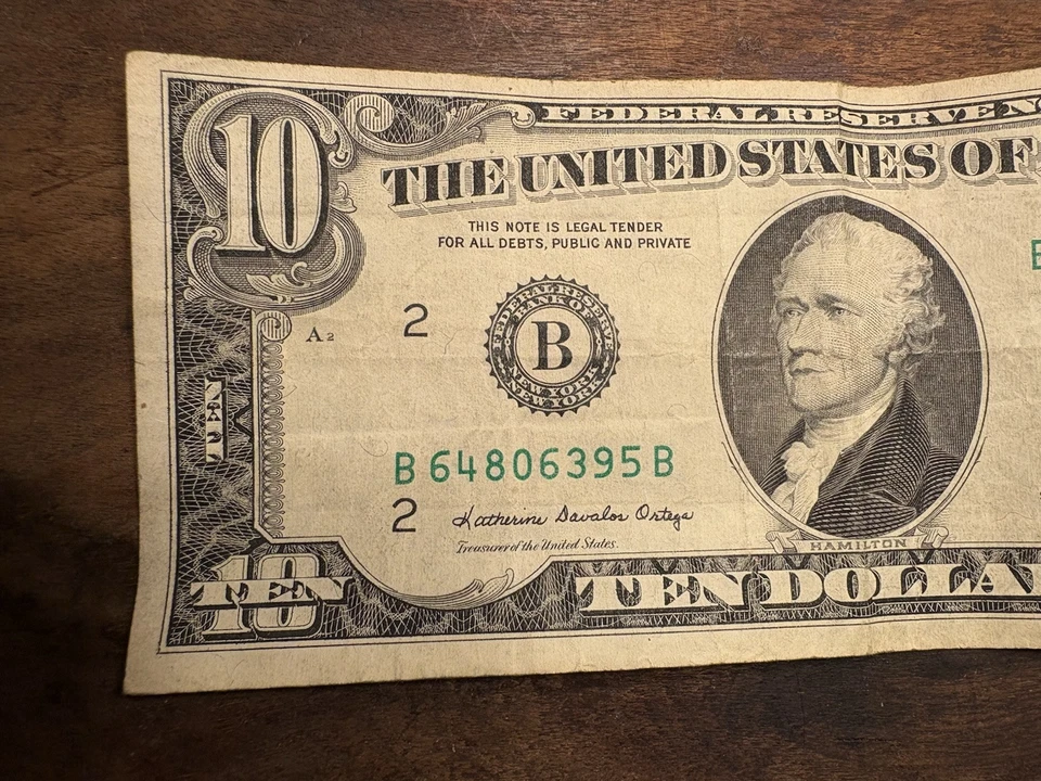 1981 $10 Ten Dollar Bill Federal Reserve Note Vintage Currency US - Image 2 of 4