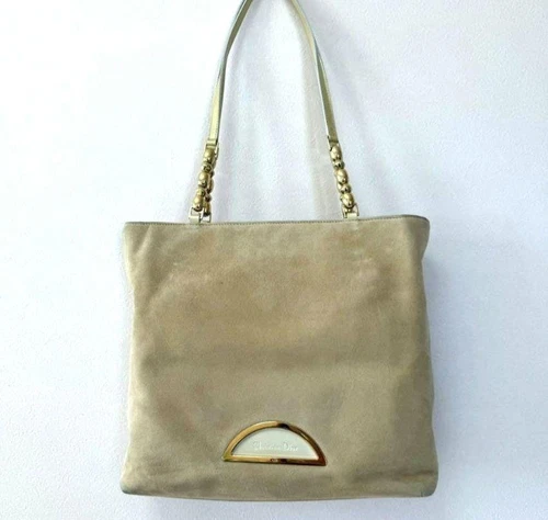 Sac à main fourre tout Christian Dior Malice perle beige élégant design vintage