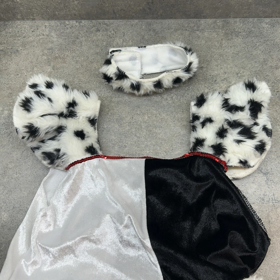 Disfraz Cruella De Vil para niña blanco y negro con detalles de piel talla grande Foto 4 de 4
