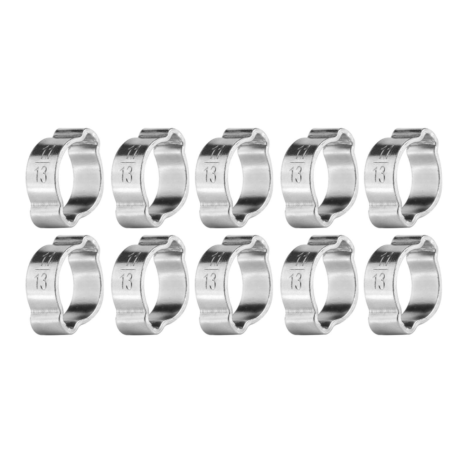 Zinc Plated Two Ear Hose Clamps 10pcs 5-23mm for Fuel Tube Pipe