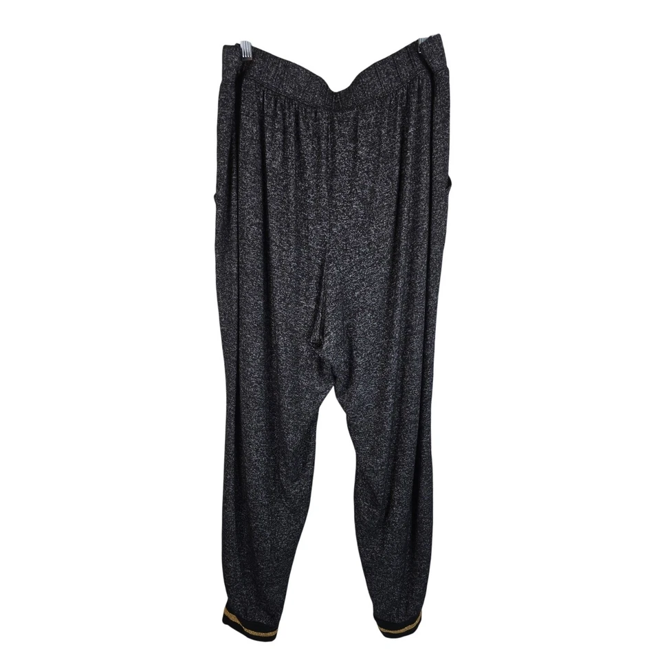 Pantalones de dormir para mujer Cacique Space Dye gris bolsillos delanteros acento dorado al tobillo 18/20 Foto 2 de 4