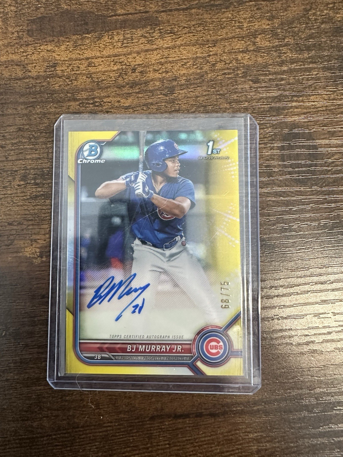 2022 Bowman Chrome 1st #CPA-BM BJ Murray Jr. Prospect Auto Yellow Refractor #/75