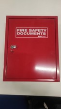 Fire Safety Document Cabinet – Red Metal Wall-Mounted Box