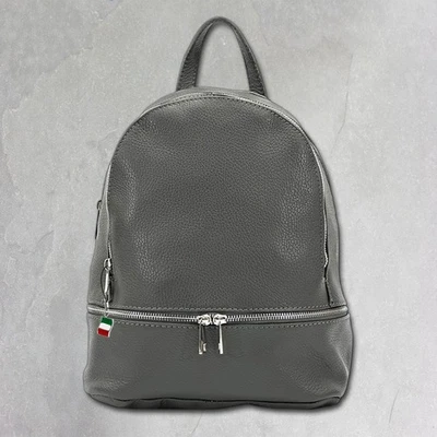 Florence Sac À Dos Femme En Cuir Véritable Sac De Ville Gris Foncé OTF612K - Photo 1/4