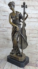 Hot Cast Cello Player Sculpture Musical Instrument Figurine Ornament Figurine