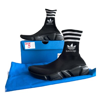 Balenciaga Adidas Speed Sock LT Adidas Originals Schwarz Weiß Größe EU 38 UK 5