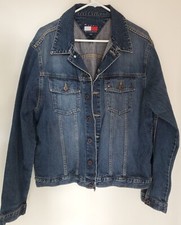 Vintage Tommy Hilfiger Trucker Style Denim Jean Jacket Size Medium 2005