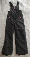C9 CHAMPION Black Gray SNOW SKI SNOWBOARD PANTS BIBS OVERALLS SUSPENDERS S 6/6X