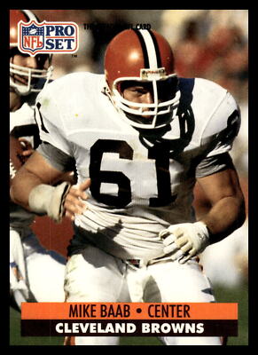 1991 Pro Set #469 Mike Baab Cleveland Browns Football Card EX/NM
