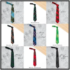 Men's Scottish Wool Plaid Tartan Neckties