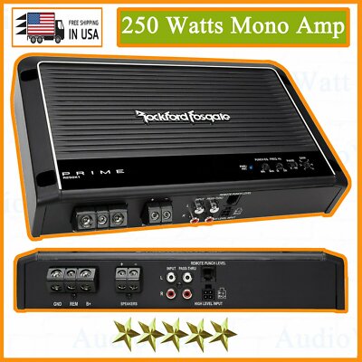 NEW Rockford Fosgate Prime R250X1 250 Watts Mono Amplifier Class A