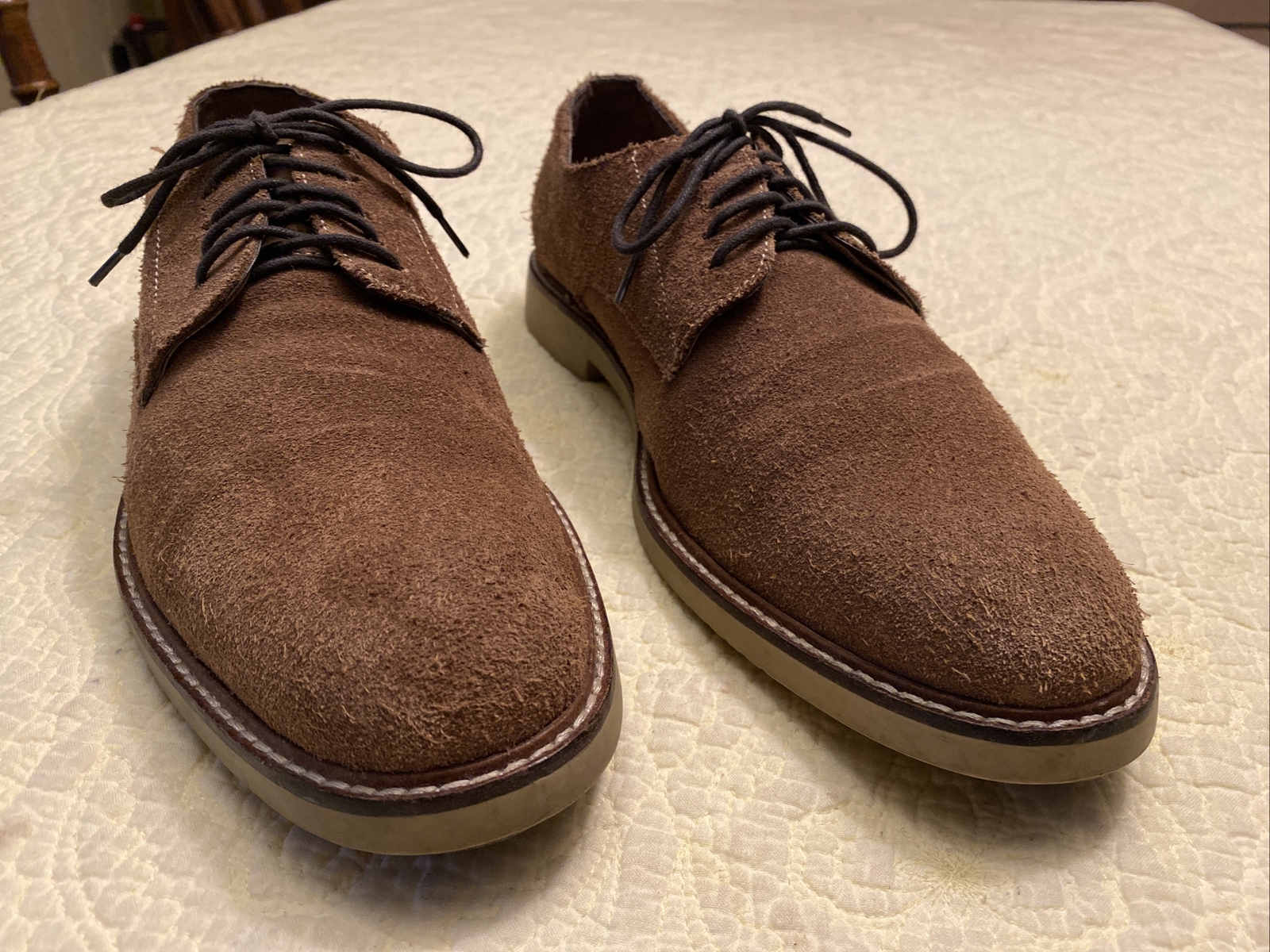 SAOLA Scarpe Oxford eleganti Banana Republic da uomo in camoscio marrone taglia 10 5 M usate in ottime condizioni!
