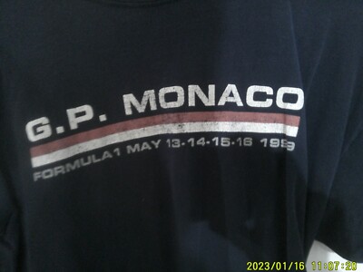 Grand Prix Monaco Formula 1 1999 tshirt size large F1 one sided Race Purchased