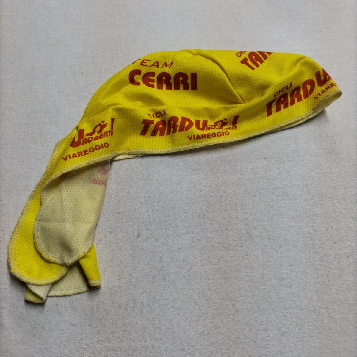 Bandana Sottocasco Ciclismo Bici Da Corsa Cicli Tarducci Giallo Rosso foto 2