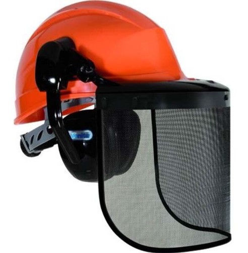 ELMETTO CASCO TIPO FORESTALE CON CUFFIE E VISIERA GIARDINAGGIO BOSCAIOLO |  eBay