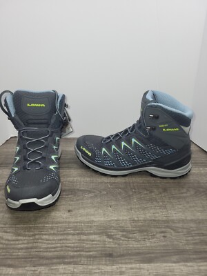 Lowa Women's Innox Pro GTX Mid Hiking Boots Steel Blue/Salmon Size 6.5 New