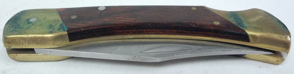 复古 Schrade 美国 LB7 Uncle Henry 锁扣折叠口袋刀带鞘! — 第 4/4 张图片