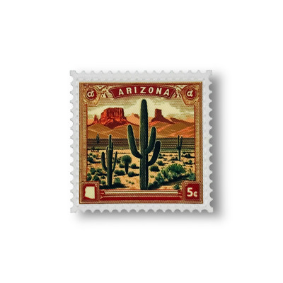 Vintage State Postage Stamp Patch | Arizona