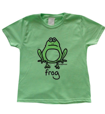 Kinder Unisex Frosch Mintgrün T.Shirt. Alter 3-11y.