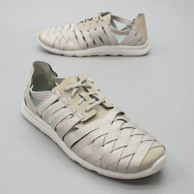 Merrell Ladies 9 Flora Kye Gray Weave Fisherman Lace-up Walk Sneaker Sandals