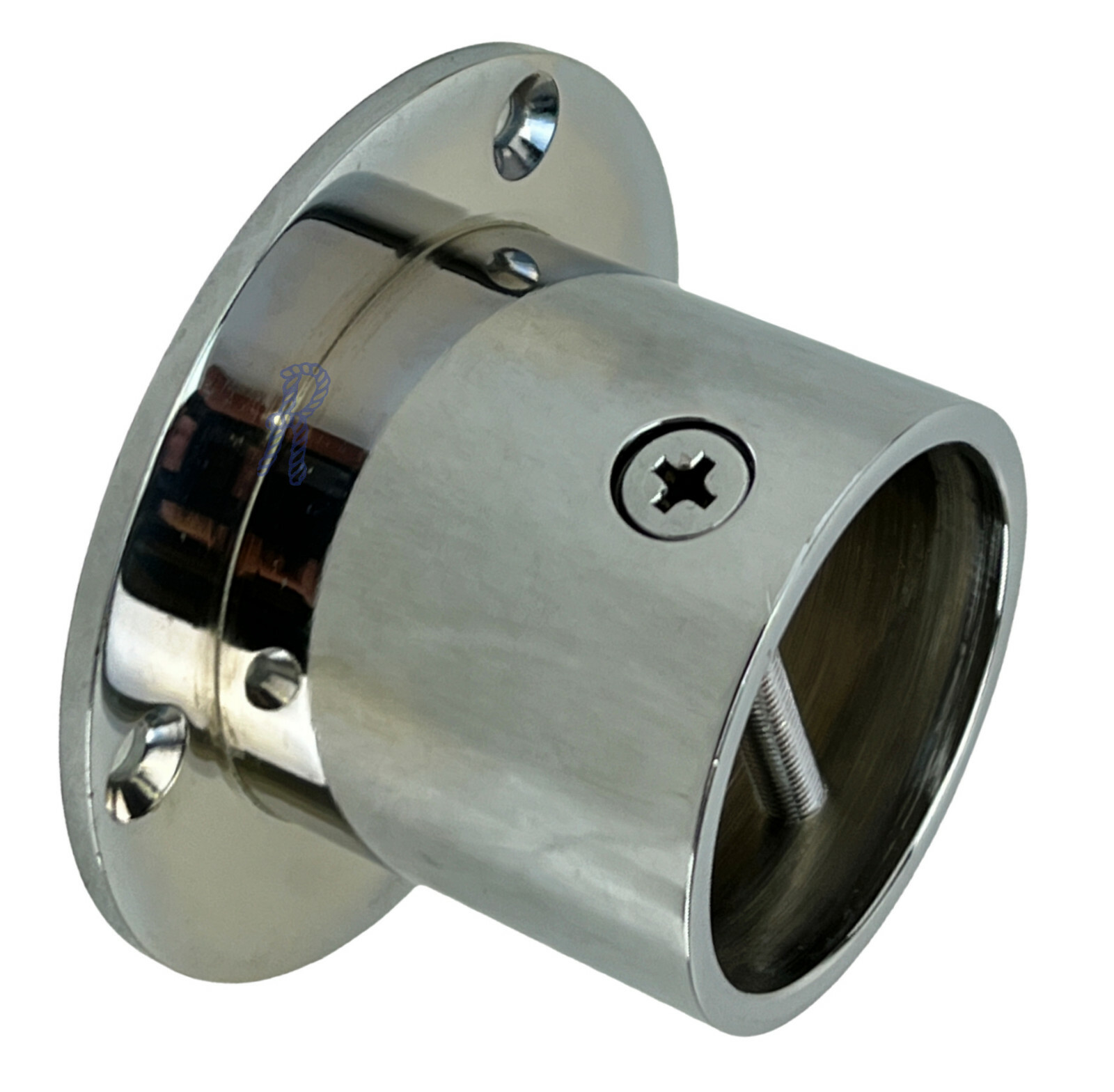 Chrome Finished Decking Rope Cup Ends To Fit Diameter 36mm Ropes