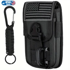 Tactical Molle Phone Pouch for 4.7-6.7 Inch Phones with Flag Patch
