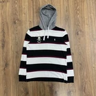 Mens Polo Ralph Lauren R.L.F.C 1923 Skull Striped Hoodie Size S Small