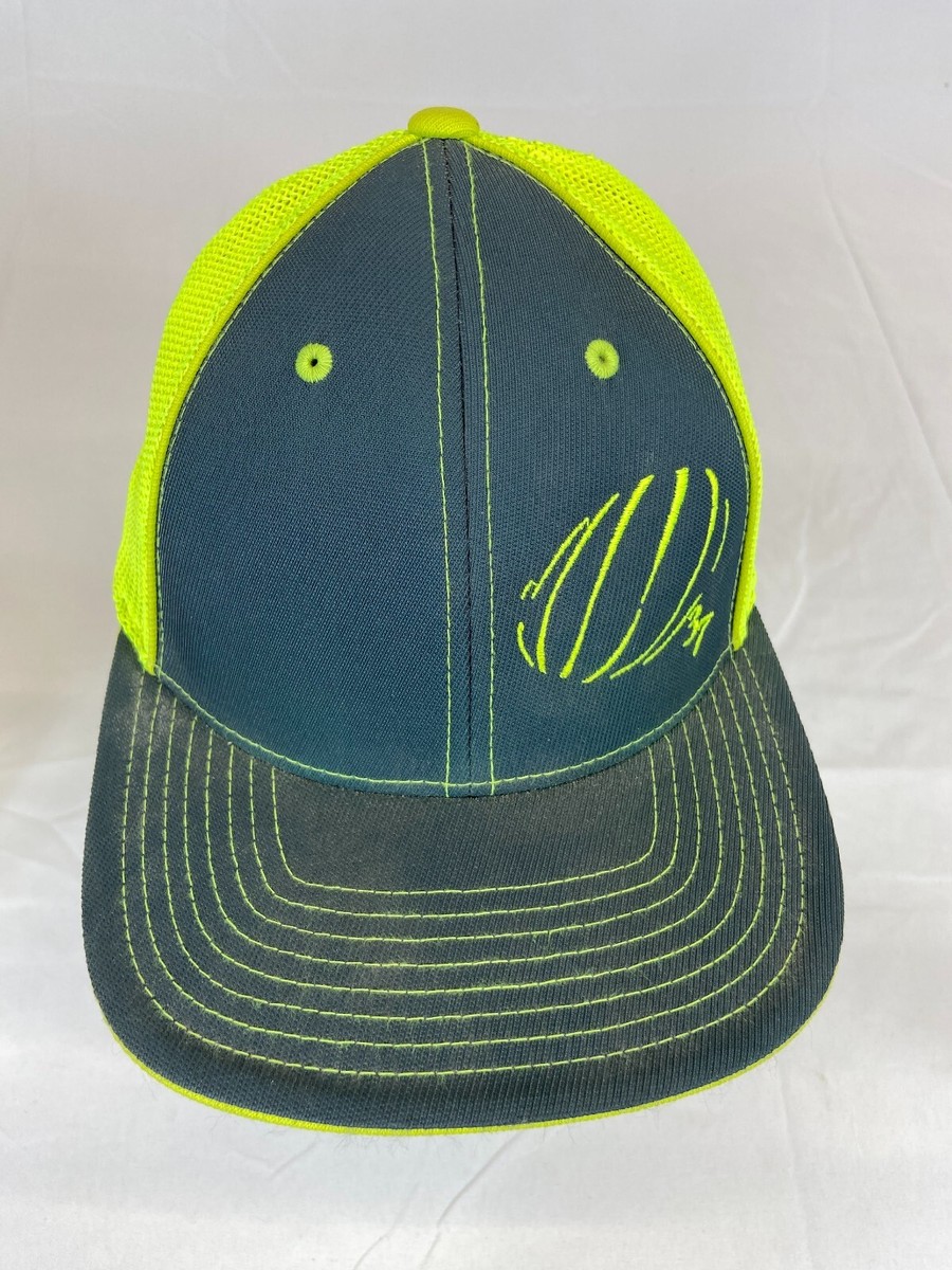 Neon Yellow 37 Baseball Cap Fitted Hat S / M Mesh Back Pacific